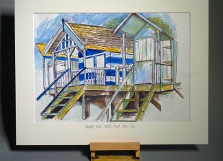 Beach huts Wells-next-the-Sea sketch