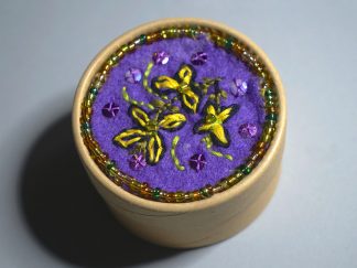 Small purple felted wooden box